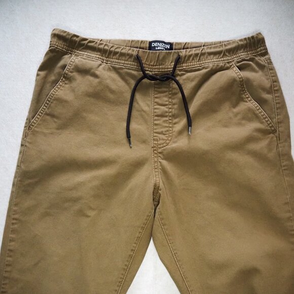 Levi's Denizen Men's Khaki Jogger Pants Size L / W36 L27 Elastic Drawstring - Picture 2 of 7